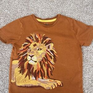 GAP Brown Short-Sleeve Tee with Embroidered Lion